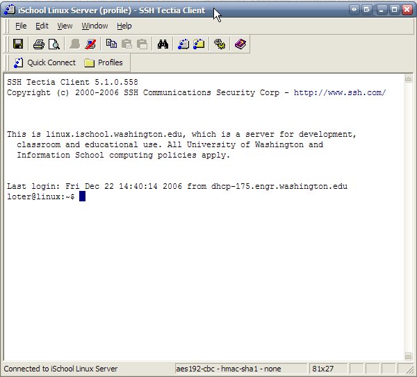 Screen Shot of SSH Tectia